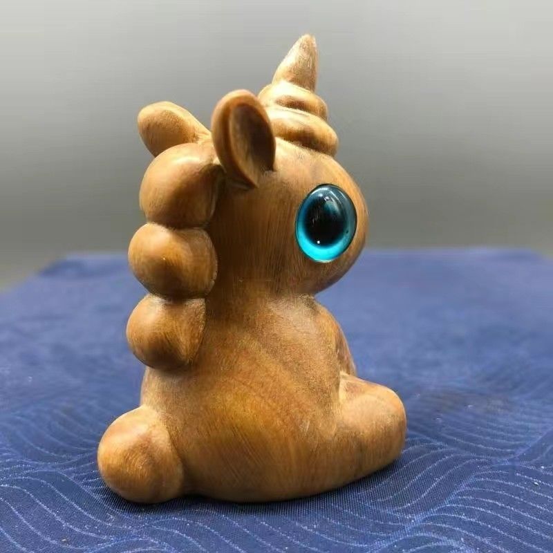 Sandalwood Kitten Ornaments Cute Hippo Mini Wooden Cat Play