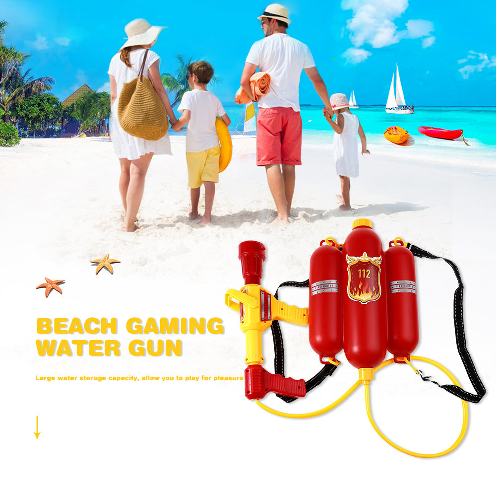 Children's Fire-fighting Plastic Water Gun Toy Pull-out High-pressure Backpack Drifting Creative Jet Water Gun